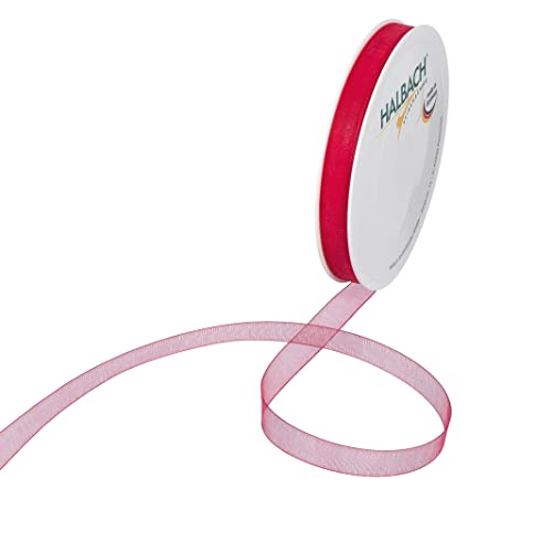 Halbach Seidenbänder Premium Organzaband Breite 10mm Länge 50 m Bastelband zum Verzieren von Geschenken, transparentes Band, Dekoband zum basteln, Farbe: red Halbach Seidenbänder Premium Organzaband Breite 10mm Länge 50 m Bastelband zum Verzieren von Geschenken, transparentes Band, Dekoband zum basteln, Farbe: red von Halbach Seidenbänder