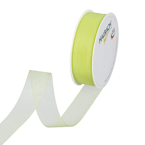 Halbach Seidenbänder Premium Organzaband Breite 25mm Länge 50 m Bastelband zum Verzieren von Geschenken, transparentes Band, Dekoband zum basteln, Farbe: green Halbach Seidenbänder Premium Organzaband Breite 25mm Länge 50 m Bastelband zum Verzieren von Geschenken, transparentes Band, Dekoband zum basteln, Farbe: green von Halbach Seidenbänder