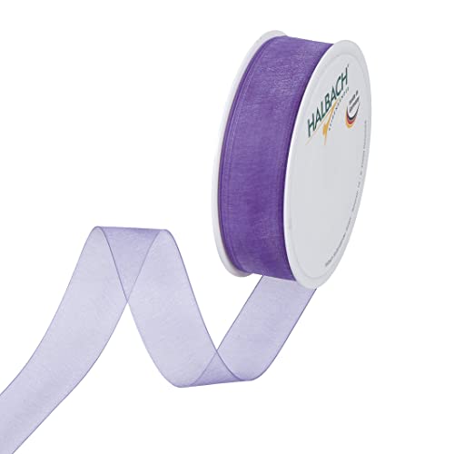 Halbach Seidenbänder Premium Organzaband Breite 25mm Länge 50 m Bastelband zum Verzieren von Geschenken, transparentes Band, Dekoband zum basteln, Farbe: lilac Halbach Seidenbänder Premium Organzaband Breite 25mm Länge 50 m Bastelband zum Verzieren von Geschenken, transparentes Band, Dekoband zum basteln, Farbe: lilac von Halbach Seidenbänder