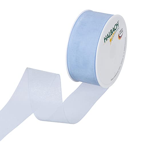 Halbach Seidenbänder Premium Organzaband Breite 40mm Länge 50 m Bastelband zum Verzieren von Geschenken, transparentes Band, Dekoband zum basteln, Farbe: azure blue Halbach Seidenbänder Premium Organzaband Breite 40mm Länge 50 m Bastelband zum Verzieren von Geschenken, transparentes Band, Dekoband zum basteln, Farbe: azure blue von Halbach Seidenbänder