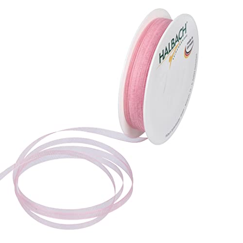 Halbach Seidenbänder Premium Organzaband Breite 5mm Länge 50 m Bastelband zum Verzieren von Geschenken, transparentes Band, Dekoband zum basteln, Farbe: light rose Halbach Seidenbänder Premium Organzaband Breite 5mm Länge 50 m Bastelband zum Verzieren von Geschenken, transparentes Band, Dekoband zum basteln, Farbe: light rose von Halbach Seidenbänder