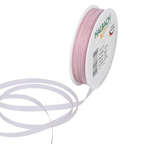 Halbach Seidenbänder Premium Organzaband Breite 5mm Länge 50 m Bastelband zum Verzieren von Geschenken, transparentes Band, Dekoband zum basteln, Farbe: pale berry Halbach Seidenbänder Premium Organzaband Breite 5mm Länge 50 m Bastelband zum Verzieren von Geschenken, transparentes Band, Dekoband zum basteln, Farbe: pale berry von Halbach Seidenbänder