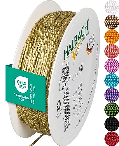 Halbach Seidenbänder Premium Kordel (honiggelb) | Breite 2mm Länge 50m | Made in Germany & Öko-Tex Zertifiziert | glänzende Satinkordel aus Acetat Halbach Seidenbänder Premium Kordel (honiggelb) | Breite 2mm Länge 50m | Made in Germany & Öko-Tex Zertifiziert | glänzende Satinkordel aus Acetat von Halbach Seidenbänder