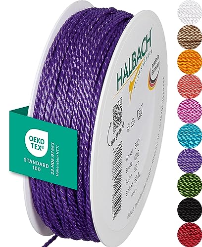 Halbach Seidenbänder Premium Kordel (fliederfarben) | Breite 2mm Länge 50m | Made in Germany & Öko-Tex Zertifiziert | glänzende Satinkordel aus Acetat Halbach Seidenbänder Premium Kordel (fliederfarben) | Breite 2mm Länge 50m | Made in Germany & Öko-Tex Zertifiziert | glänzende Satinkordel aus Acetat von Halbach Seidenbänder