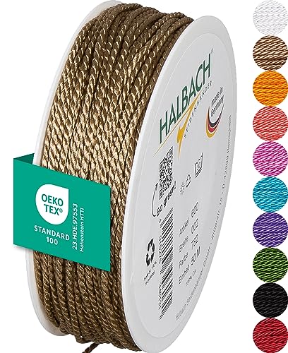 Halbach Seidenbänder Premium Kordel (Natur) | Breite 2mm Länge 50m | Made in Germany & Öko-Tex Zertifiziert | glänzende Satinkordel aus Acetat Halbach Seidenbänder Premium Kordel (Natur) | Breite 2mm Länge 50m | Made in Germany & Öko-Tex Zertifiziert | glänzende Satinkordel aus Acetat von Halbach Seidenbänder