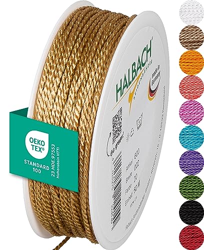 Halbach Seidenbänder Premium Kordel (apricot) | Breite 2mm Länge 50m | Made in Germany & Öko-Tex Zertifiziert | glänzende Satinkordel aus Acetat Halbach Seidenbänder Premium Kordel (apricot) | Breite 2mm Länge 50m | Made in Germany & Öko-Tex Zertifiziert | glänzende Satinkordel aus Acetat von Halbach Seidenbänder