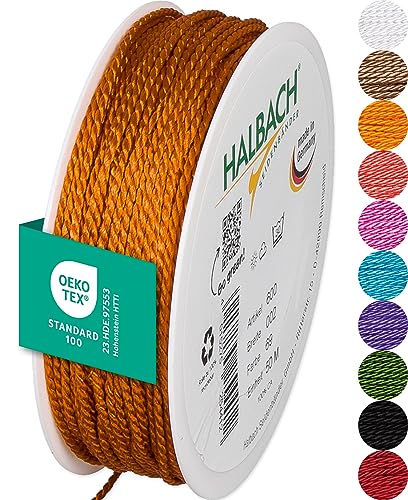 Halbach Seidenbänder Premium Kordel (dunkelorange) | Breite 2mm Länge 50m | Made in Germany & Öko-Tex Zertifiziert | glänzende Satinkordel aus Acetat Halbach Seidenbänder Premium Kordel (dunkelorange) | Breite 2mm Länge 50m | Made in Germany & Öko-Tex Zertifiziert | glänzende Satinkordel aus Acetat von Halbach Seidenbänder