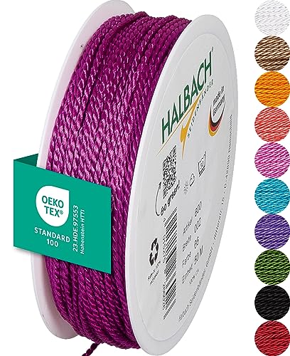 Halbach Seidenbänder Premium Satinkordel Breite 2mm / Länge 50 m Bastelschnur zum Verzieren von Geschenken, glänzende Kordel aus Acetat, Dekokordel zum Basteln, Farbe: pink Halbach Seidenbänder Premium Satinkordel Breite 2mm / Länge 50 m Bastelschnur zum Verzieren von Geschenken, glänzende Kordel aus Acetat, Dekokordel zum Basteln, Farbe: pink von Halbach Seidenbänder