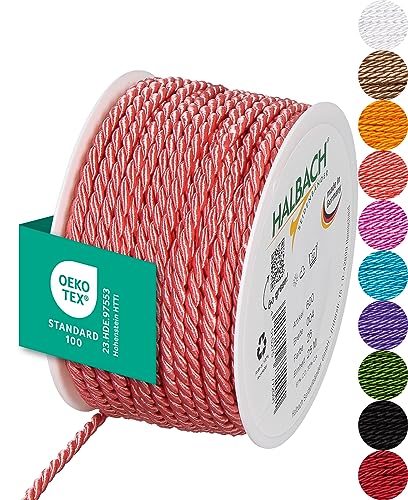 Halbach Seidenbänder Premium Kordel (Flamingo) | Breite 4mm Länge 25m | Made in Germany & Öko-Tex Zertifiziert | glänzende Satinkordel aus Acetat Halbach Seidenbänder Premium Kordel (Flamingo) | Breite 4mm Länge 25m | Made in Germany & Öko-Tex Zertifiziert | glänzende Satinkordel aus Acetat von Halbach Seidenbänder