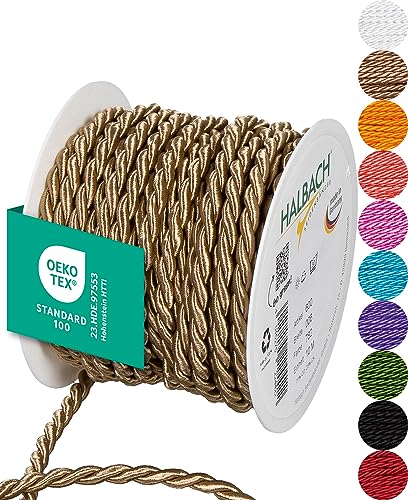 Halbach Seidenbänder Premium Kordel (Natur) | Breite 6mm Länge 10m | Made in Germany & Öko-Tex Zertifiziert | glänzende Satinkordel aus Acetat Halbach Seidenbänder Premium Kordel (Natur) | Breite 6mm Länge 10m | Made in Germany & Öko-Tex Zertifiziert | glänzende Satinkordel aus Acetat von Halbach Seidenbänder