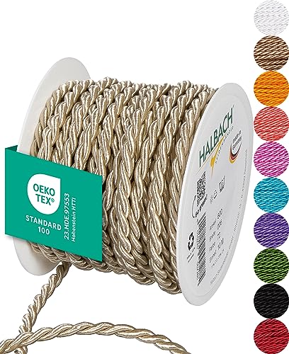 Halbach Seidenbänder Premium Kordel (perlmut) | Breite 6mm Länge 10m | Made in Germany & Öko-Tex Zertifiziert | glänzende Satinkordel aus Acetat Halbach Seidenbänder Premium Kordel (perlmut) | Breite 6mm Länge 10m | Made in Germany & Öko-Tex Zertifiziert | glänzende Satinkordel aus Acetat von Halbach Seidenbänder