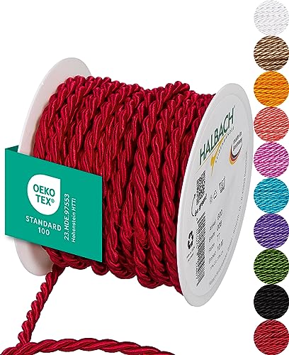 Halbach Seidenbänder Premium Kordel (rot) | Breite 6mm Länge 10m | Made in Germany & Öko-Tex Zertifiziert | glänzende Satinkordel aus Acetat Halbach Seidenbänder Premium Kordel (rot) | Breite 6mm Länge 10m | Made in Germany & Öko-Tex Zertifiziert | glänzende Satinkordel aus Acetat von Halbach Seidenbänder