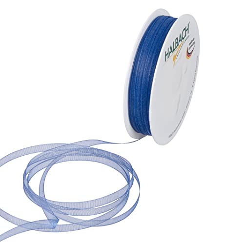 Halbach Seidenbänder Premium Organzaband Breite 5mm Länge 50 m Bastelband zum Verzieren von Geschenken, transparentes Band, Dekoband zum basteln, Farbe: blue Halbach Seidenbänder Premium Organzaband Breite 5mm Länge 50 m Bastelband zum Verzieren von Geschenken, transparentes Band, Dekoband zum basteln, Farbe: blue von Halbach Seidenbänder