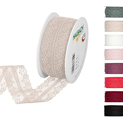 Halbach Seidenbänder Spitzenband 15 m, Spitze als Meterware auf Rolle als Schleifenband für Hochzeiten zum Nähen oder Tischdekoration, Spitzenborte Spitzenstoff für DIY Handwerk Halbach Seidenbänder Spitzenband 15 m, Spitze als Meterware auf Rolle als Schleifenband für Hochzeiten zum Nähen oder Tischdekoration, Spitzenborte Spitzenstoff für DIY Handwerk von Halbach Seidenbänder