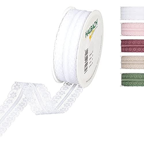 Halbach Seidenbänder Spitzenband Breite: 30 mm. Länge: 15 m, Spitze als Rollenware, Schleifenband für Hochzeiten zum Nähen oder Tischdekoration, Spitzenstoff für DIY Handwerk, Farbe: weiß Halbach Seidenbänder Spitzenband Breite: 30 mm. Länge: 15 m, Spitze als Rollenware, Schleifenband für Hochzeiten zum Nähen oder Tischdekoration, Spitzenstoff für DIY Handwerk, Farbe: weiß von Halbach Seidenbänder