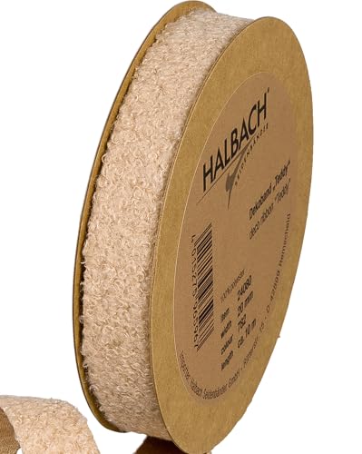 Halbach Seidenbänder Teddy Stoff Dekoband | Breite: 20mm Länge: 10m | Kunstfell-Band zum basteln und nähen | Farbe: natur Halbach Seidenbänder Teddy Stoff Dekoband | Breite: 20mm Länge: 10m | Kunstfell-Band zum basteln und nähen | Farbe: natur von Halbach Seidenbänder