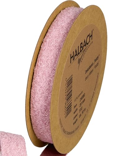 Halbach Seidenbänder Teddy Stoff Dekoband | Breite: 20mm Länge: 10m | Kunstfell-Band zum basteln und nähen | Farbe: pale berry von Halbach Seidenbänder