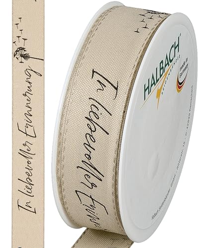 Halbach Seidenbänder Trauerflor | 25mm x 18m | Edles Trauerband für Gedenkveranstaltungen und zum Verpacken von Trauergeschenken | Farbe: leinen/schwarz Halbach Seidenbänder Trauerflor | 25mm x 18m | Edles Trauerband für Gedenkveranstaltungen und zum Verpacken von Trauergeschenken | Farbe: leinen/schwarz von Halbach Seidenbänder