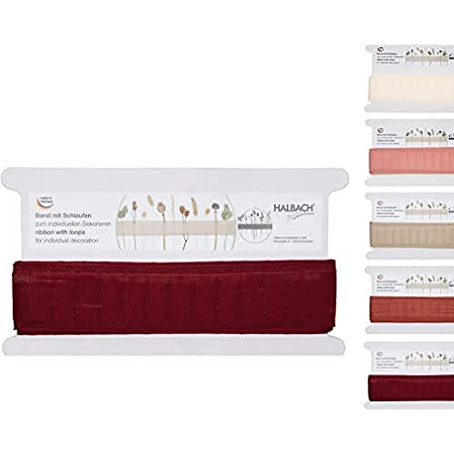 Halbach Seidenbänder Webband mit Schlaufen 43 mm x 6 m zum Dekorieren mit Trockenblumen oder Zweigen, Geschenkband für Trockenblumen, Schleifenband für Kränze mit Trockenblumen, Farbe: ruby Halbach Seidenbänder Webband mit Schlaufen 43 mm x 6 m zum Dekorieren mit Trockenblumen oder Zweigen, Geschenkband für Trockenblumen, Schleifenband für Kränze mit Trockenblumen, Farbe: ruby von Halbach Seidenbänder