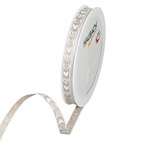 Halbach Seidenbänder bedruckes Leinenband Herzen mit Drahtkante, Breite 10 mm Länge 15 m, Geschenkband für Muttertag, Konfirmation oder Kommunion DIY Dekoartionsband, Farbe: natur/weiß Halbach Seidenbänder bedruckes Leinenband Herzen mit Drahtkante, Breite 10 mm Länge 15 m, Geschenkband für Muttertag, Konfirmation oder Kommunion DIY Dekoartionsband, Farbe: natur/weiß von Halbach Seidenbänder