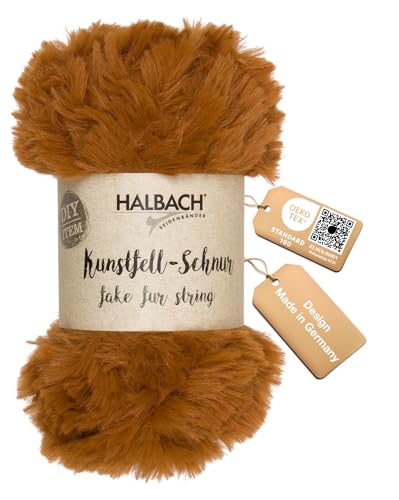 Halbach Seidenbänder flauschige Wolle zum stricken | 50g Knäul - Breite: 1cm | Kunstfellgarn zum basteln | Farbe: caramel Halbach Seidenbänder flauschige Wolle zum stricken | 50g Knäul - Breite: 1cm | Kunstfellgarn zum basteln | Farbe: caramel von Halbach Seidenbänder