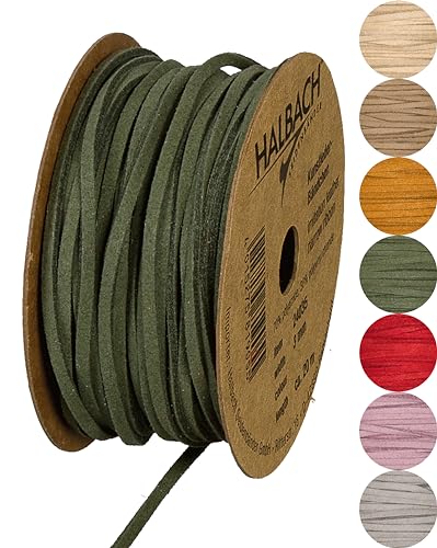 Halbach Seidenbänder veganes Lederband | Breite 3mm Länge 20m | Kunst Lederschnur zur Herstellung von Armbändern | 100% veganes Lederimitat Band für DIY Handwerk, Farbe: grün Halbach Seidenbänder veganes Lederband | Breite 3mm Länge 20m | Kunst Lederschnur zur Herstellung von Armbändern | 100% veganes Lederimitat Band für DIY Handwerk, Farbe: grün von Halbach Seidenbänder