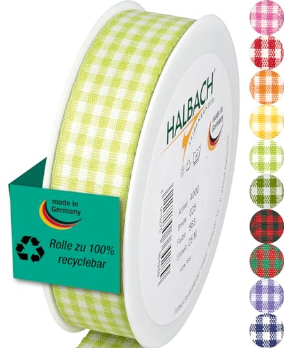 Vicky-Karoband 25mm x 25m, Farbe: Grün von Halbach Seidenbänder