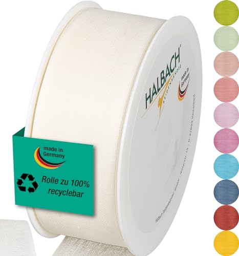 Halbach Seidenbänder Geschenkband | Breite 40mm Länge 25m | Schleifenband made in Germany | Geschenkbänder in Vielzahl von Farben und Breiten, perfekt zum Verpacken und Dekorieren, Farbe: creme Halbach Seidenbänder Geschenkband | Breite 40mm Länge 25m | Schleifenband made in Germany | Geschenkbänder in Vielzahl von Farben und Breiten, perfekt zum Verpacken und Dekorieren, Farbe: creme von Halbach