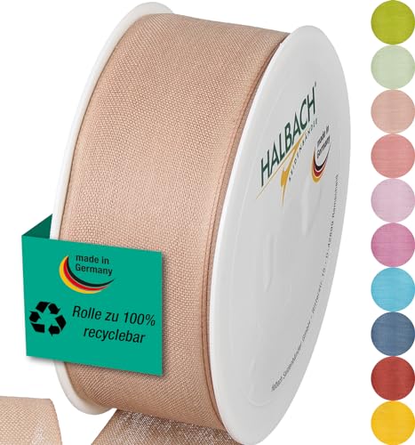 Halbach Seidenbänder Geschenkband | Breite 40mm Länge 25m | Schleifenband made in Germany | Geschenkbänder in Vielzahl von Farben und Breiten, perfekt zum Verpacken und Dekorieren, Farbe: natur Halbach Seidenbänder Geschenkband | Breite 40mm Länge 25m | Schleifenband made in Germany | Geschenkbänder in Vielzahl von Farben und Breiten, perfekt zum Verpacken und Dekorieren, Farbe: natur von Halbach