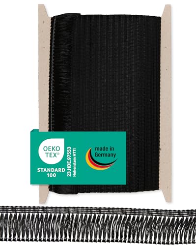 Halbach Seidenbänder Premium Fransenborte | Breite 40mm Länge 25m | Öko-Tex 100 zertifizierte Fransen | Borte Made in Germany, Farbe: schwarz Halbach Seidenbänder Premium Fransenborte | Breite 40mm Länge 25m | Öko-Tex 100 zertifizierte Fransen | Borte Made in Germany, Farbe: schwarz von Halbach