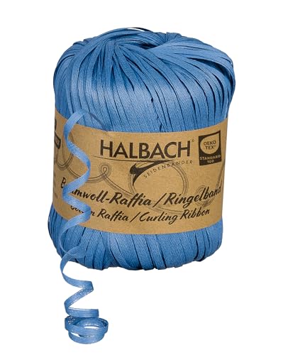 Halbach Seidenbänder Ringelband | Breite 4mm Länge 100m | Nachhaltiges Geschenkband zum ringeln und einpacken von Geschenken aus 100% Baumwolle | Farbe: blau Halbach Seidenbänder Ringelband | Breite 4mm Länge 100m | Nachhaltiges Geschenkband zum ringeln und einpacken von Geschenken aus 100% Baumwolle | Farbe: blau von Halbach