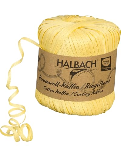 Halbach Seidenbänder Ringelband | Breite 4mm Länge 100m | Nachhaltiges Geschenkband zum ringeln und einpacken von Geschenken aus 100% Baumwolle | Farbe: gelb Halbach Seidenbänder Ringelband | Breite 4mm Länge 100m | Nachhaltiges Geschenkband zum ringeln und einpacken von Geschenken aus 100% Baumwolle | Farbe: gelb von Halbach
