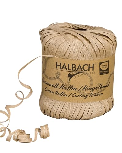 Halbach Seidenbänder Ringelband | Breite 4mm Länge 100m | Nachhaltiges Geschenkband zum ringeln und einpacken von Geschenken aus 100% Baumwolle | Farbe: natur Halbach Seidenbänder Ringelband | Breite 4mm Länge 100m | Nachhaltiges Geschenkband zum ringeln und einpacken von Geschenken aus 100% Baumwolle | Farbe: natur von Halbach