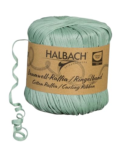 Halbach Seidenbänder Ringelband | Breite 4mm Länge 100m | Nachhaltiges Geschenkband zum ringeln und einpacken von Geschenken aus 100% Baumwolle | Farbe: salbeigrün Halbach Seidenbänder Ringelband | Breite 4mm Länge 100m | Nachhaltiges Geschenkband zum ringeln und einpacken von Geschenken aus 100% Baumwolle | Farbe: salbeigrün von Halbach