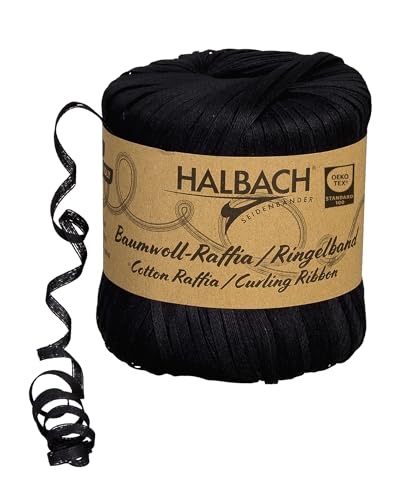 Halbach Seidenbänder Ringelband | Breite 4mm Länge 100m | Nachhaltiges Geschenkband zum ringeln und einpacken von Geschenken aus 100% Baumwolle | Farbe: schwarz Halbach Seidenbänder Ringelband | Breite 4mm Länge 100m | Nachhaltiges Geschenkband zum ringeln und einpacken von Geschenken aus 100% Baumwolle | Farbe: schwarz von Halbach