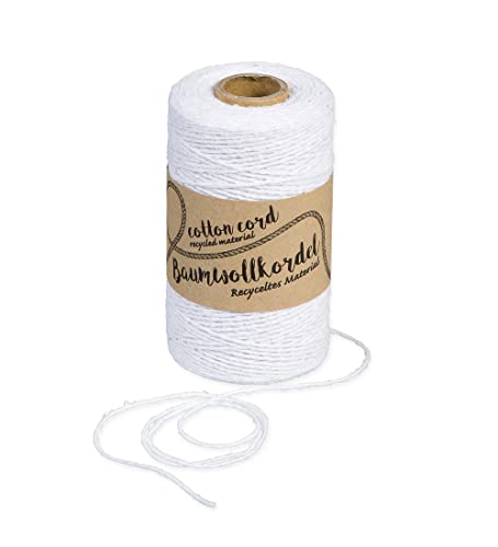 Halbach Seidenbänder recycelte Baumwollgarn | Breite 1 mm Länge 220 Meter | Nachhaltiges Baumwollgarn für Makramee oder DIY Handwerk | Farbe: weiß Halbach Seidenbänder recycelte Baumwollgarn | Breite 1 mm Länge 220 Meter | Nachhaltiges Baumwollgarn für Makramee oder DIY Handwerk | Farbe: weiß von Halbach Seidenbänder