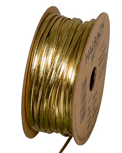 Halbach Seidenbänder veganes Lederband | Breite 3mm Länge 20m | Kunst Lederschnur zur Herstellung von Armbändern | 100% veganes Lederimitat Band für DIY Handwerk, Farbe: Gold Halbach Seidenbänder veganes Lederband | Breite 3mm Länge 20m | Kunst Lederschnur zur Herstellung von Armbändern | 100% veganes Lederimitat Band für DIY Handwerk, Farbe: Gold von Halbach