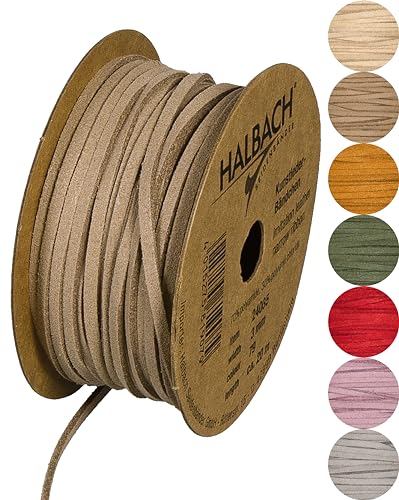 Halbach Seidenbänder veganes Lederband | Breite 3mm Länge 20m | Kunst Lederschnur zur Herstellung von Armbändern | 100% veganes Lederimitat Band für DIY Handwerk, Farbe: Natur Halbach Seidenbänder veganes Lederband | Breite 3mm Länge 20m | Kunst Lederschnur zur Herstellung von Armbändern | 100% veganes Lederimitat Band für DIY Handwerk, Farbe: Natur von Halbach Seidenbänder