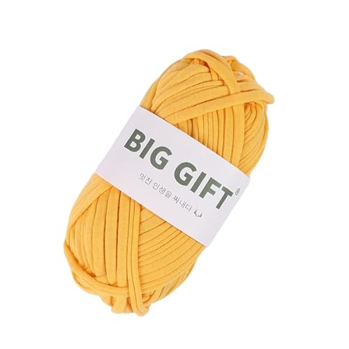 Dicke T-Shirt-Garn für Stricken und Häkeln – Dickes Weben mit 100% Baumwollstoffgarn für DIY-Taschen, Körbe, Decken (Bright yellow) von HalcyonFit