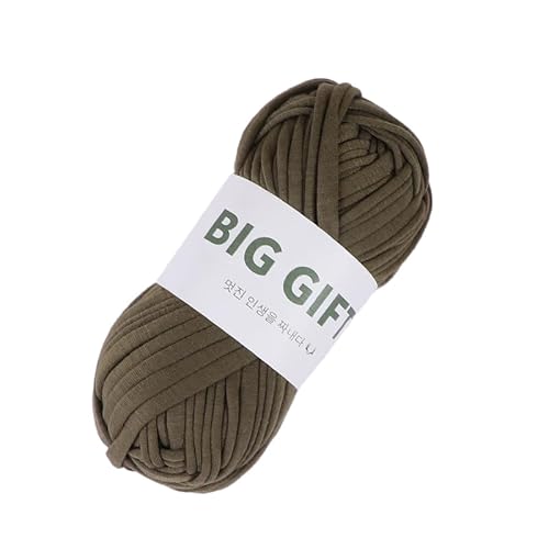 Dicke T-Shirt-Garn für Stricken und Häkeln – Dickes Weben mit 100% Baumwollstoffgarn für DIY-Taschen, Körbe, Decken (Brown) von HalcyonFit