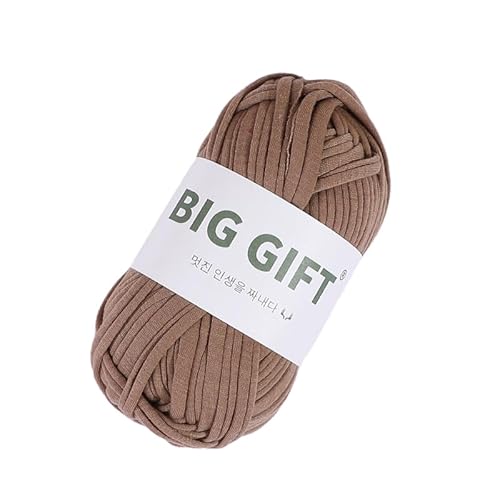Dicke T-Shirt-Garn für Stricken und Häkeln – Dickes Weben mit 100% Baumwollstoffgarn für DIY-Taschen, Körbe, Decken (Camel) von HalcyonFit