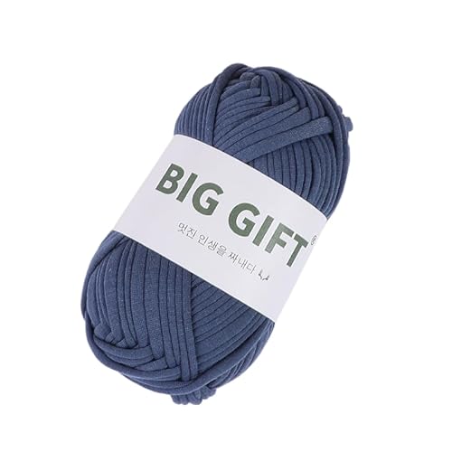 Dicke T-Shirt-Garn für Stricken und Häkeln – Dickes Weben mit 100% Baumwollstoffgarn für DIY-Taschen, Körbe, Decken (Dark Blue) von HalcyonFit