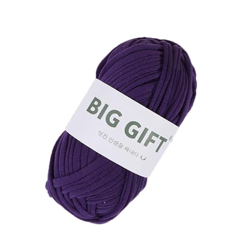 Dicke T-Shirt-Garn für Stricken und Häkeln – Dickes Weben mit 100% Baumwollstoffgarn für DIY-Taschen, Körbe, Decken (Dark Purple) von HalcyonFit