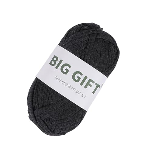 Dicke T-Shirt-Garn für Stricken und Häkeln – Dickes Weben mit 100% Baumwollstoffgarn für DIY-Taschen, Körbe, Decken (Deep flower gray) von HalcyonFit