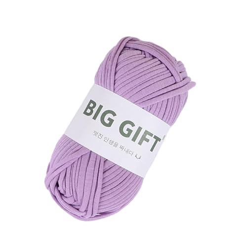 Dicke T-Shirt-Garn für Stricken und Häkeln – Dickes Weben mit 100% Baumwollstoffgarn für DIY-Taschen, Körbe, Decken (Light purple) von HalcyonFit