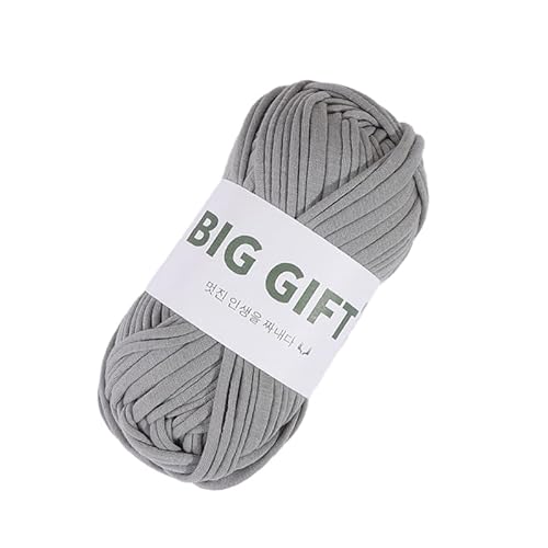 Dicke T-Shirt-Garn für Stricken und Häkeln – Dickes Weben mit 100% Baumwollstoffgarn für DIY-Taschen, Körbe, Decken (Medium gray) von HalcyonFit