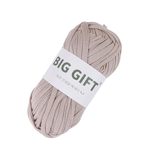 Dicke T-Shirt-Garn für Stricken und Häkeln – Dickes Weben mit 100% Baumwollstoffgarn für DIY-Taschen, Körbe, Decken (Milk tea color) von HalcyonFit