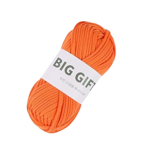 Dicke T-Shirt-Garn für Stricken und Häkeln – Dickes Weben mit 100% Baumwollstoffgarn für DIY-Taschen, Körbe, Decken (Orange) von HalcyonFit