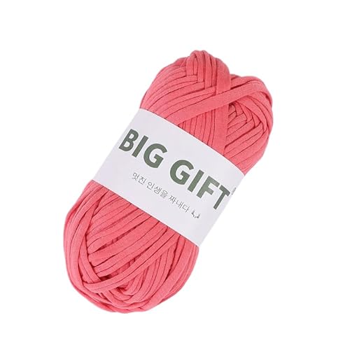 Dicke T-Shirt-Garn für Stricken und Häkeln – Dickes Weben mit 100% Baumwollstoffgarn für DIY-Taschen, Körbe, Decken (Watermelon Red) von HalcyonFit