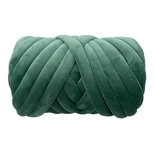 Super Velvet Chunky Garn, dick, sperrig, riesiger Fadenbeutel für Handstricken, DIY, weiche große Decke, Teppich, Armstricken (18 dunkelgrün) von HalcyonFit